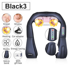 Load image into Gallery viewer, U Shape Electrical Body Massager cloudhealth Black 3 
